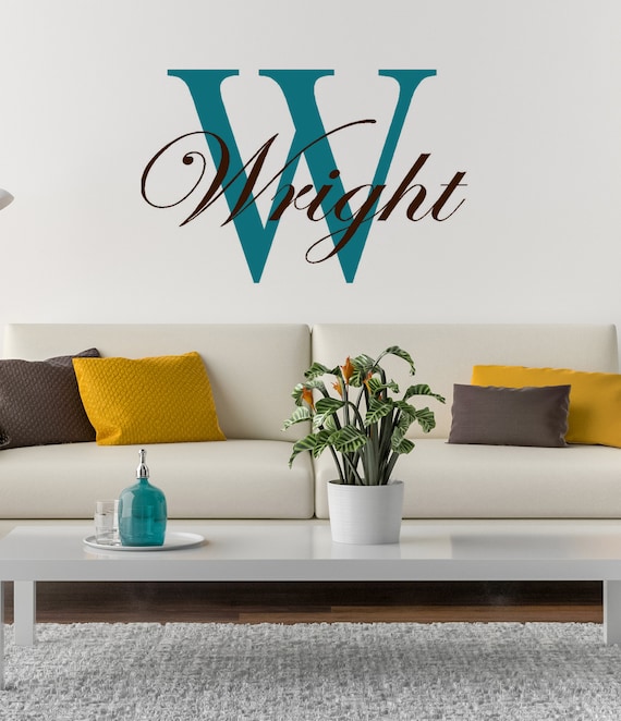Personalized Wall Decal Monogram Custom Monogram Decal Last Etsy