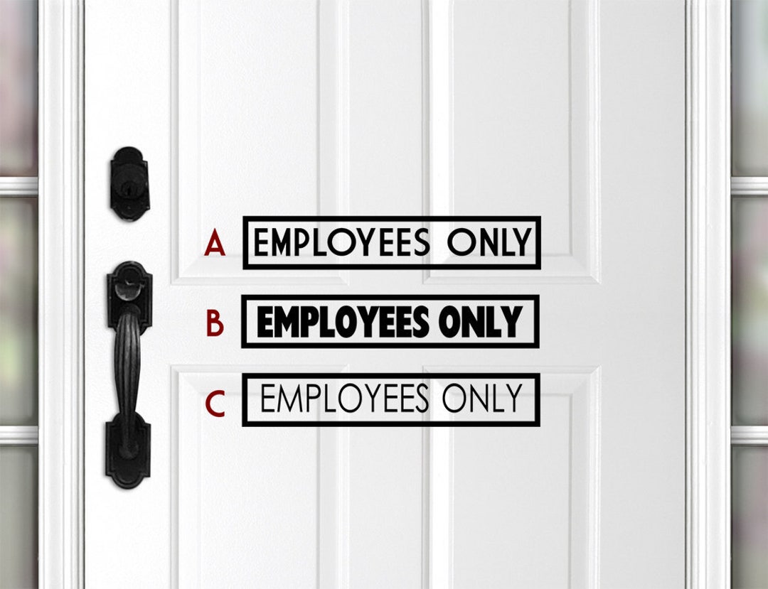 Employees Only Door Decal Office Door Vinyl Decal, Office Decals