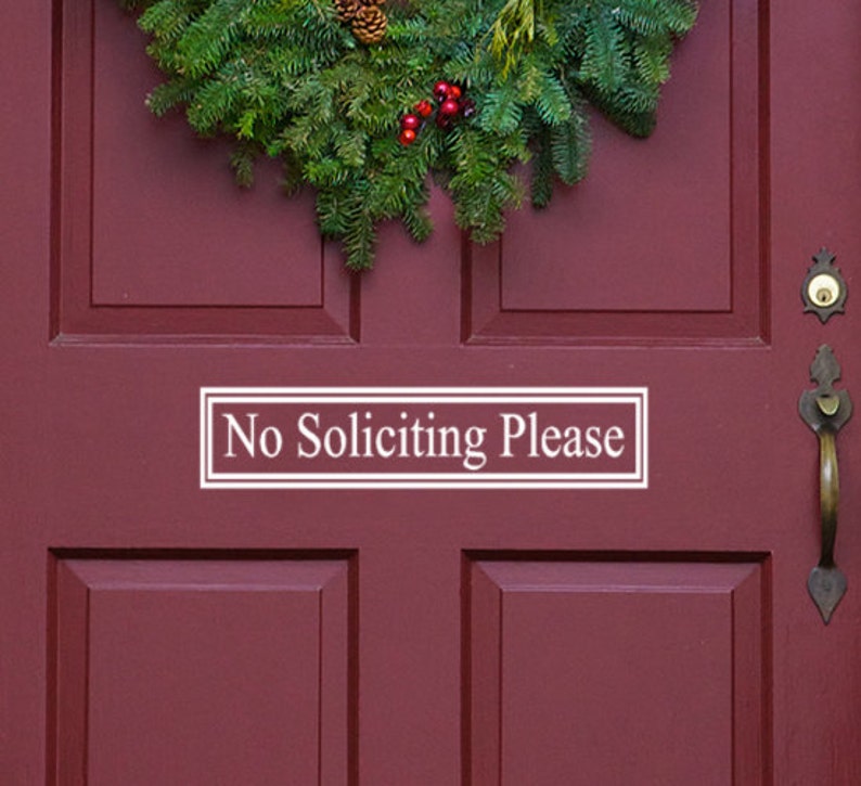 No Soliciting Decal Door Decal Sign Office Door Decals Front Porch House Door Decor Solicitation Signs Business Window Stickers