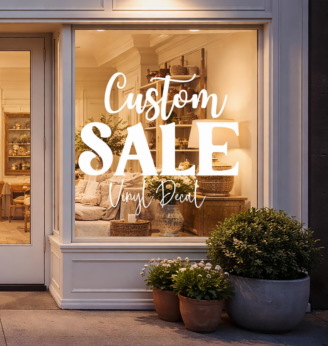 Custom Business Vinyl Decal, Store Window Sign, Sticker - Etsy