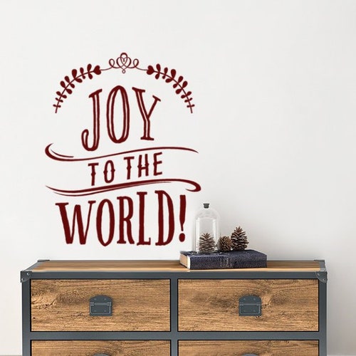 Joy to the World Vinyl Decal, Christmas Wall Decor