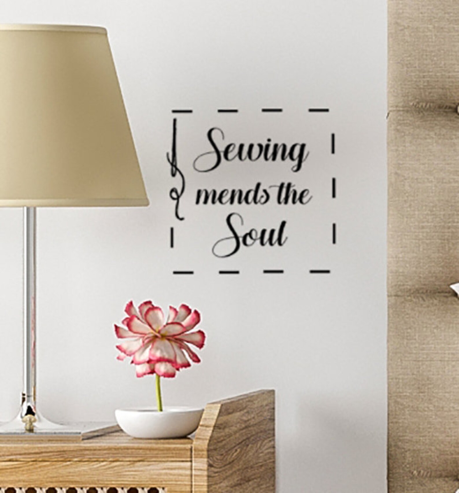 Quilters Gift Sewing Room Wall Decal Sewing Mends the Soul Etsy
