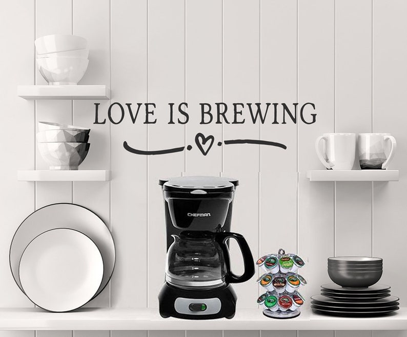 Coffee Bar Decal Love is Brewing Coffee Bar Wall Decal Etsy