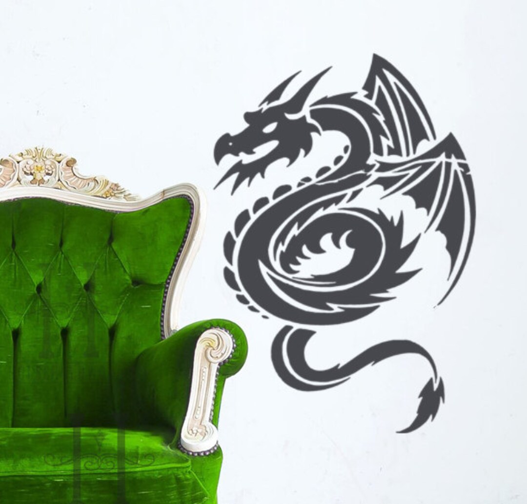 Dragon Vinyl Wall Decal, Dragon Wall Decal, Dragon Decal, Dragon Wall