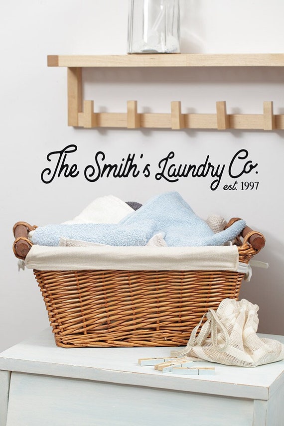 Custom Laundry Wall Decal, Custom Last Name Decal, Laundry Vinyl Decal, Laundry Room Decor, Laundry Glass door decals, Custom Door Decal