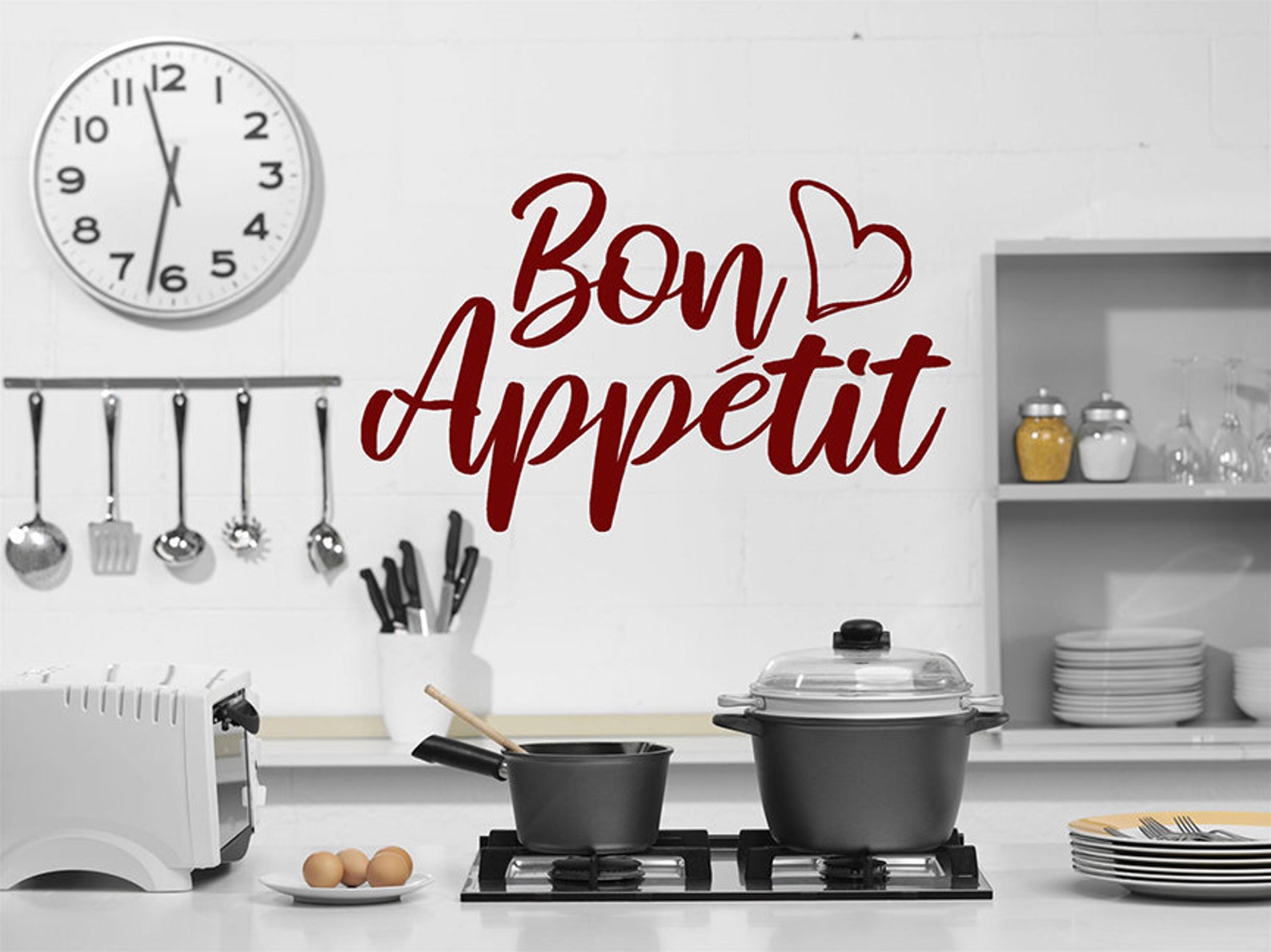 Bon appetit Decal French Kitchen Decor Bon Appetit Wall Sign Etsy