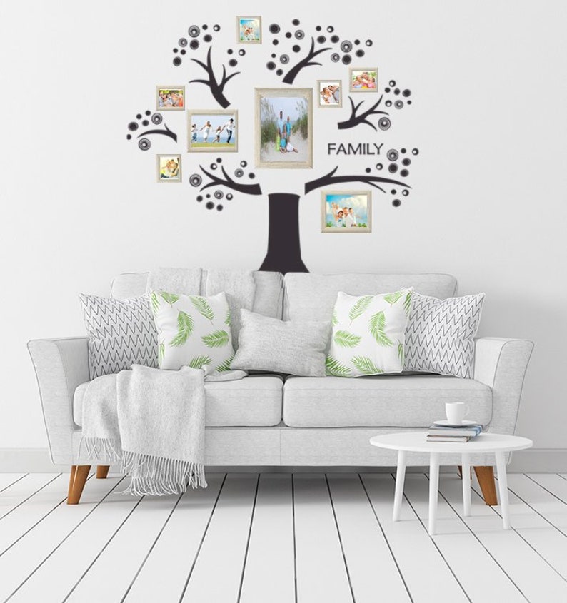 family tree wall decal memory tree photo tree photo gallery | etsy