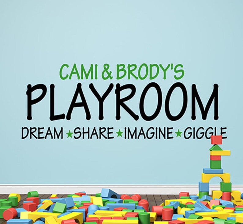 Custom Playroom Wall Decal Kids Name Room Decorations Kids Etsy