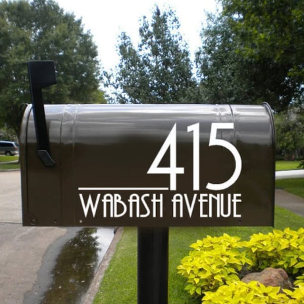 Mailbox Modern Numbers Vinyl Decal | Front Door Sticker | Modern Vinyl Decal Numbers, Mailbox Decals, Mailbox Stickers, Custom House Number