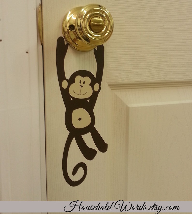 Monkey Decal Monkey Wall Decal Teachers Wall Decal Door Etsy