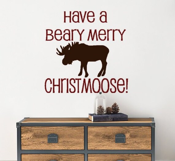 Moose Decal Christmas Decor Idea Woodland Christmas Decor Etsy