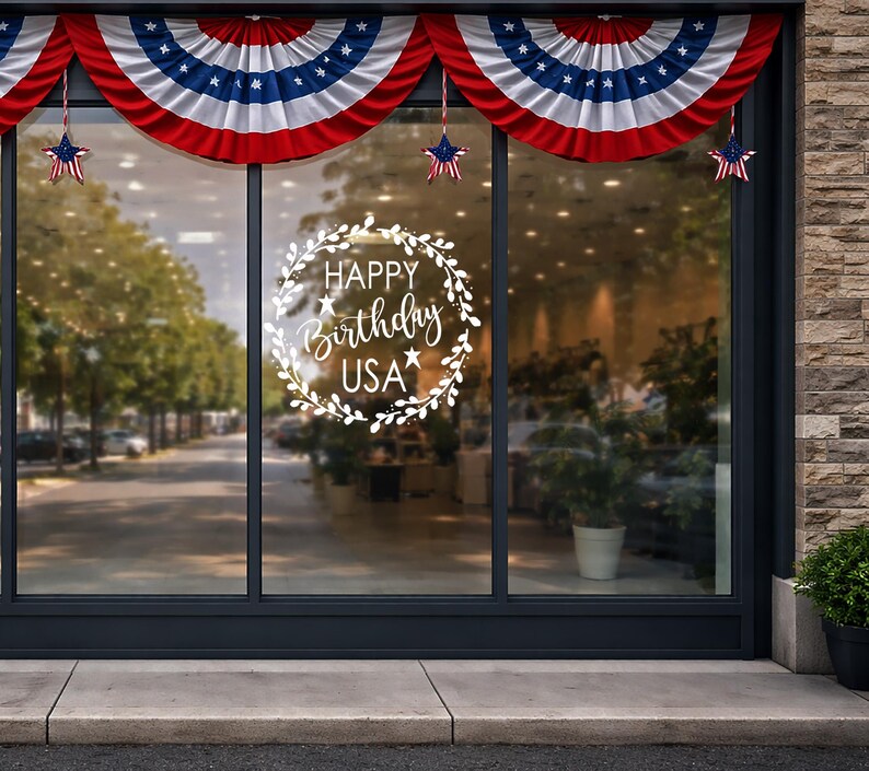Happy Birthday USA 250th Anniversary vinyl decal, 4th of july decorations, Patriotic Sticker image 6
