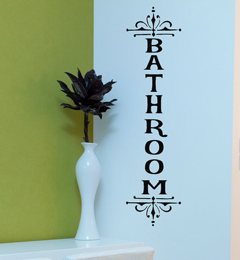Bathroom Wall Decal Vertical Bathroom Decal Bathroom Wall Etsy