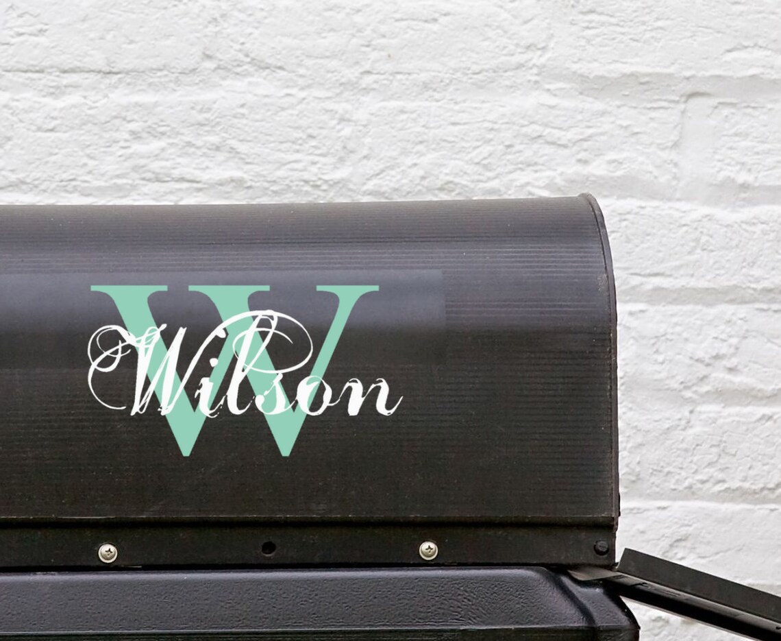 Mailbox decal Custom Monogram alphabet letter with Etsy