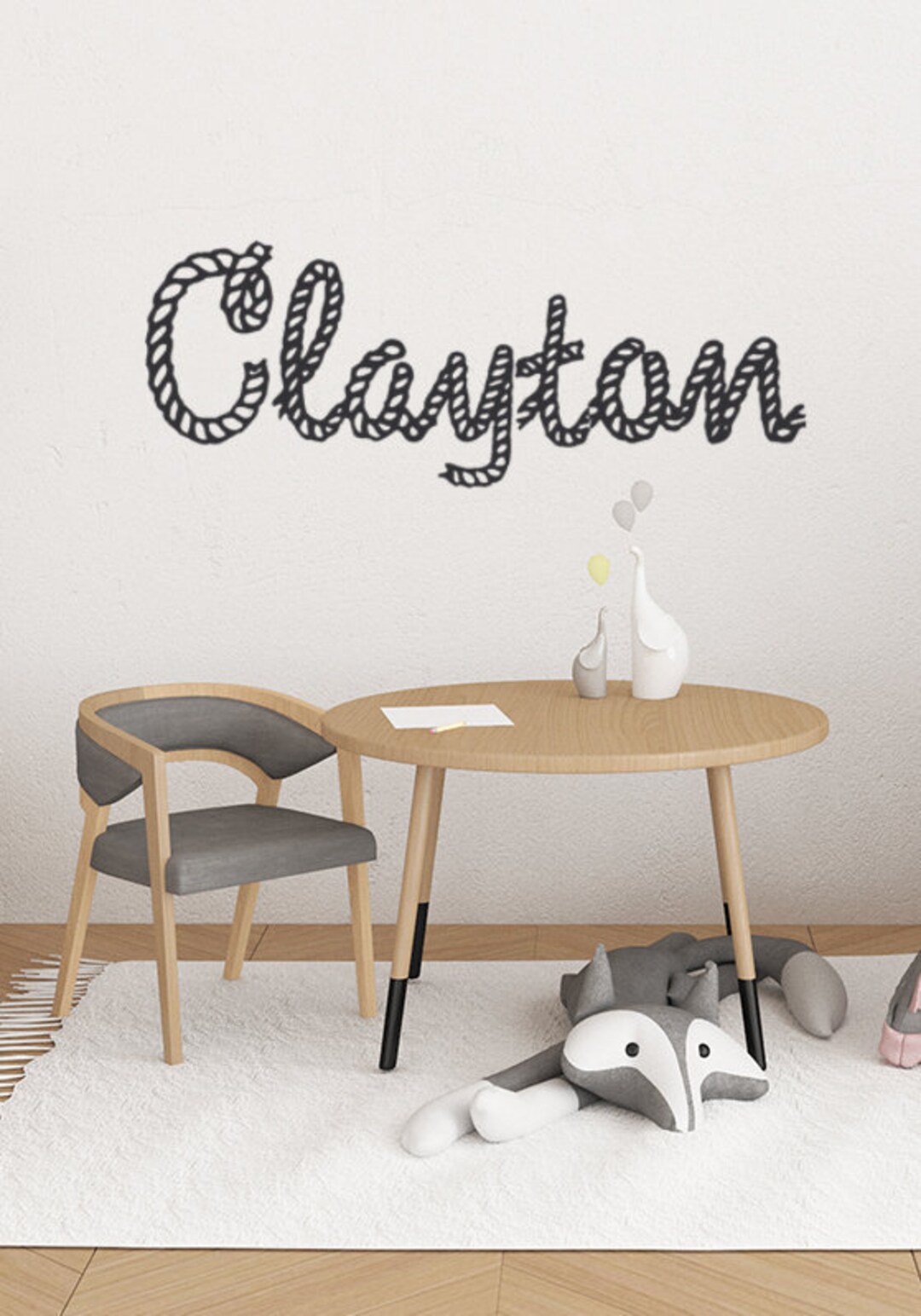 Custom Kids Wall Decal Rope Name Lettering, Yellowstone Ranch Country