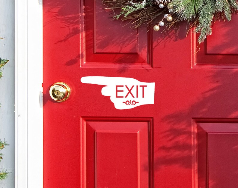 pointing finger Exit office exit sign window Bathroom decal entry sign business stickers Office door sticker Exit Decal Guest sign