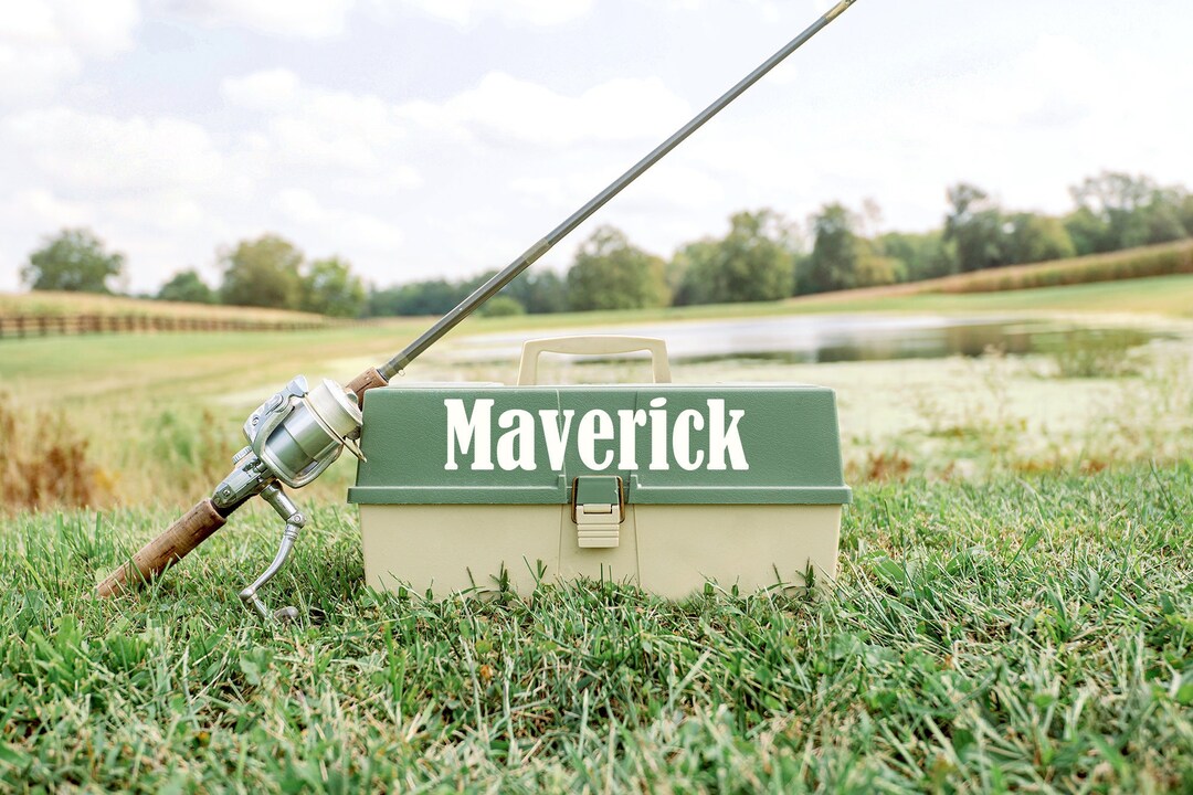 Kids Fishing Tackle Box Name Stickers Custom Monogram Decal Etsy