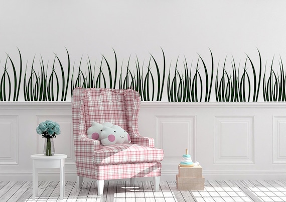 Grass Vinyl Decals, Set of 4 Grass Blades, Kids Playroom Decor Wall decals, Playroom Wall Decor, Playroom Decals, Playhouse Wall Decal