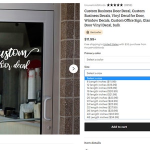 Décalque de porte d'entreprise personnalisé, décalcomanies d'affaires personnalisées, décalque de vinyle pour porte, décalcomanies de fenêtre, signe de bureau personnalisé, décalque de vinyle de porte en verre, en vrac image 7