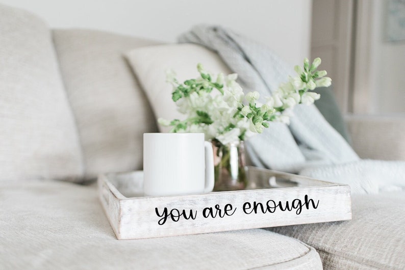 Affirmation Decal, You are enough vinyl decal, Mirror Affirmation Decal, Door Decal, car window sticker, Classroom wall decal, Bathroom Word image 3