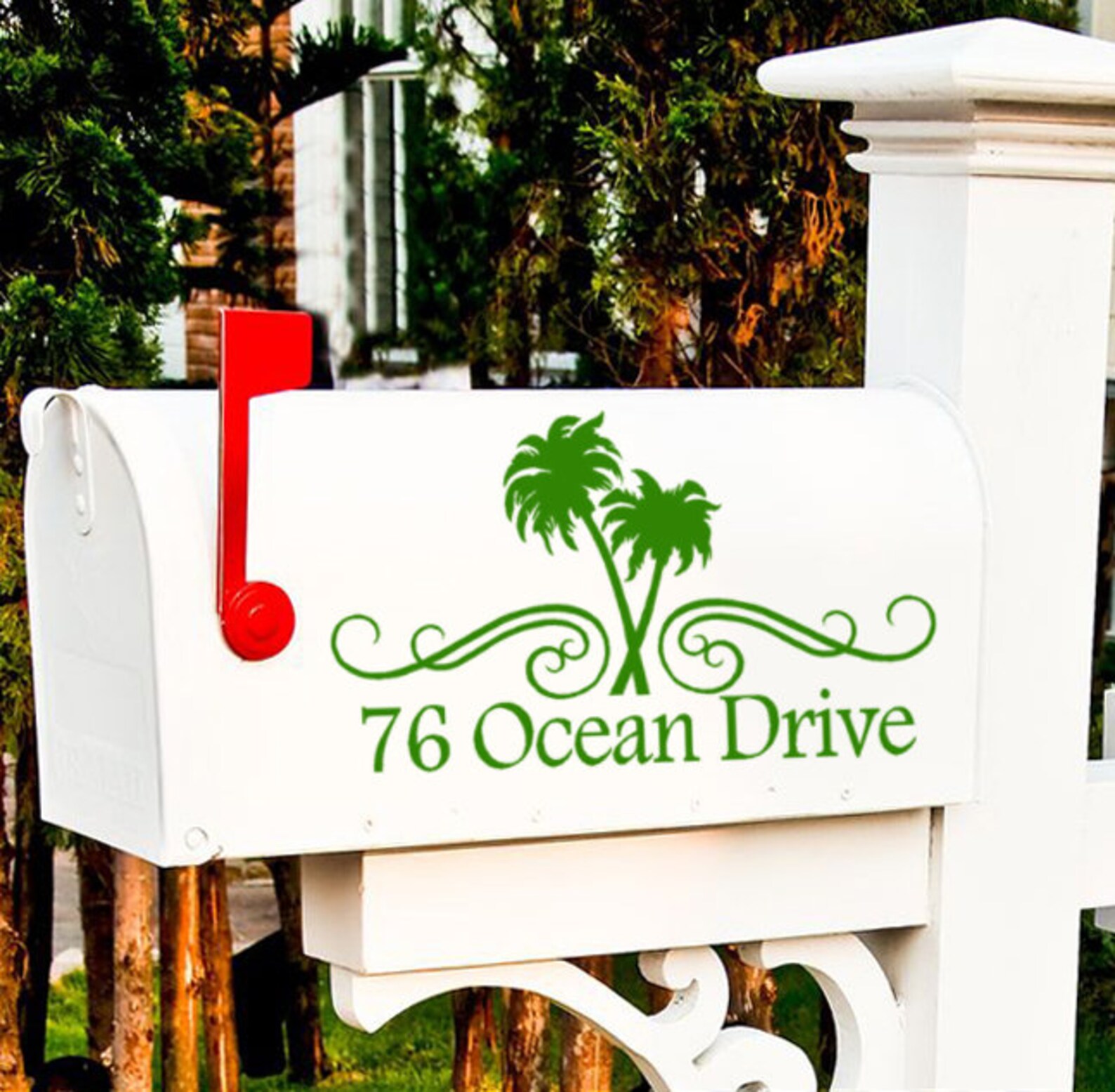 Palm Tree Mailbox Decals Palm Tree House Numbers for Mailbox Etsy