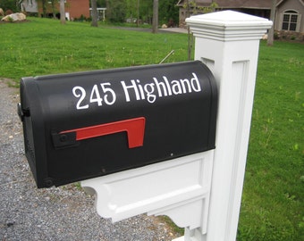 One Mailbox house number Vinyl Decal street Address sticker One Exterior Outdoor street address