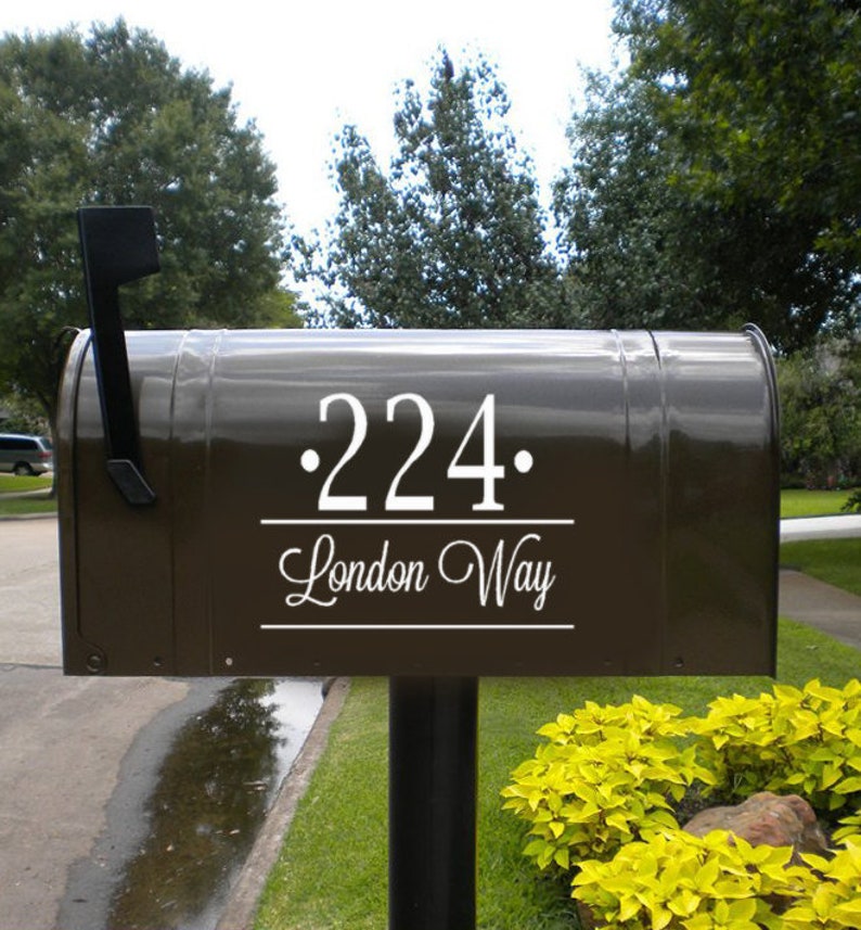 Mailbox Vinyl Decal Set Modern Mailbox Custom Personalized Etsy Canada