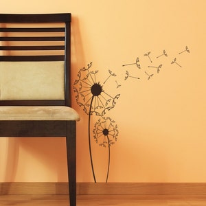 Dandelion Wall Decal | Flower Vinyl Decal | Floral Wall Decor ...