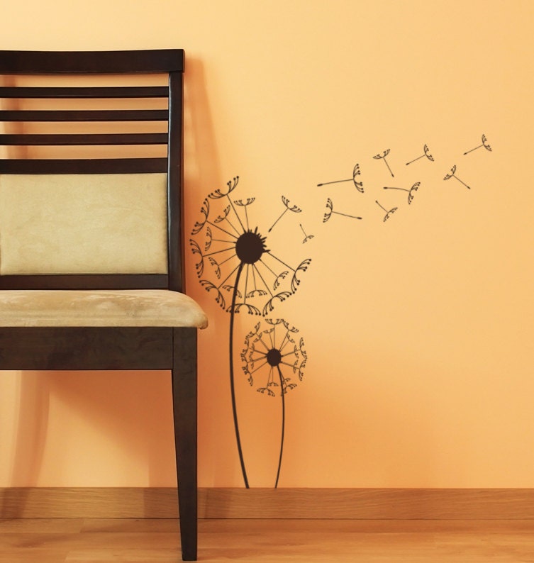 Dandelion Wall Decal | Flower Vinyl Decal | Floral Wall Decor ...