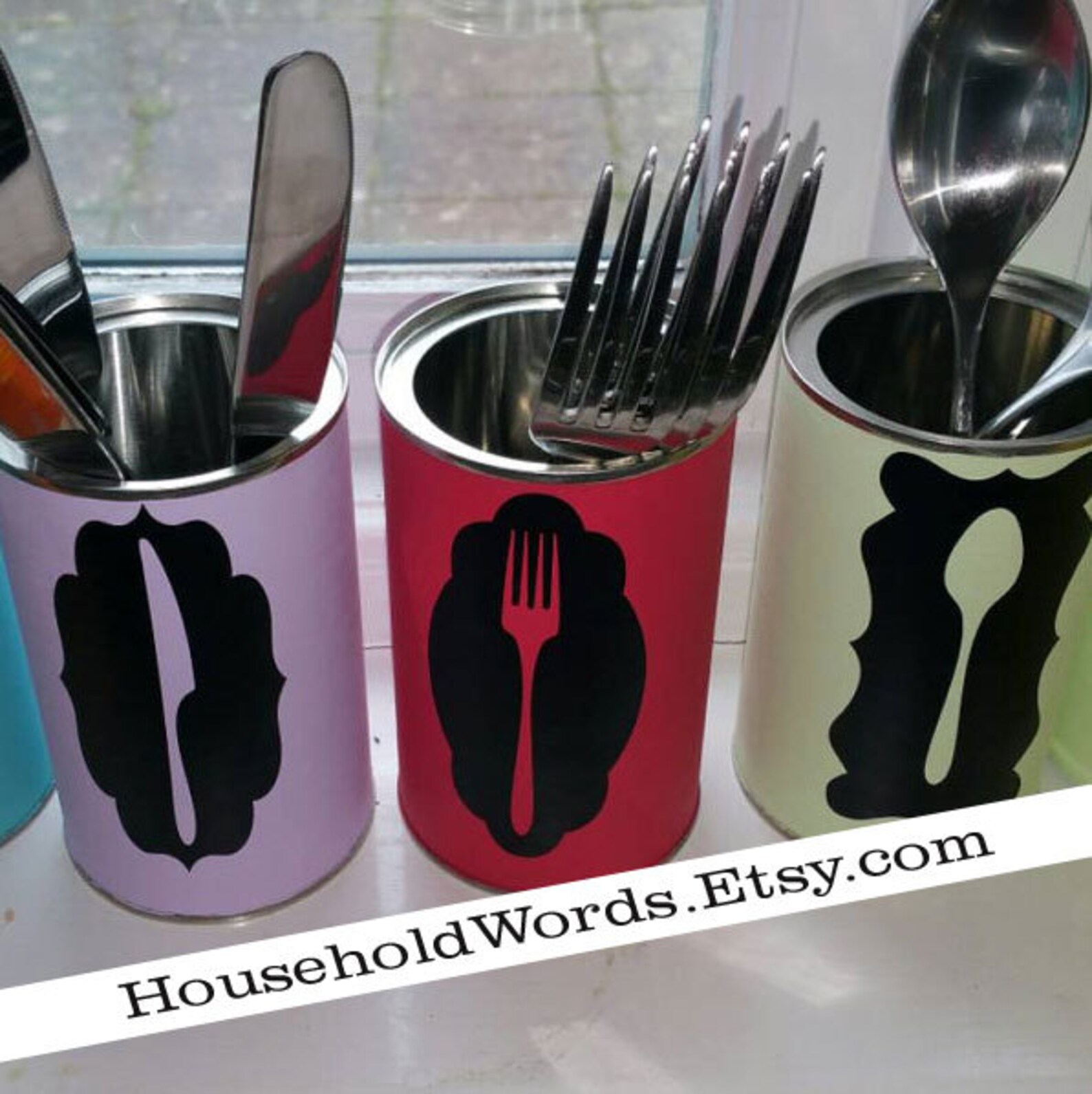 Jar Decals Farmhouse Decal Silverware Labels Kitchen Jar | Etsy