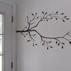 Entryway Wall Decal Mud Room Decor, Modern Farmhouse Decal, Tree Branch Coat Hook Ideas, Office Decal, Unique Wall Coat Hanger, Nature image 4