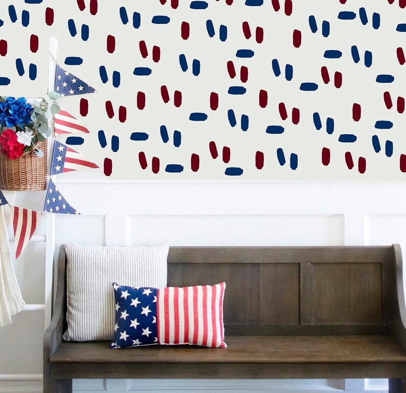 Brushstroke peel and Stick Vinyl Wall Decals Wall Sticker Set Etsy