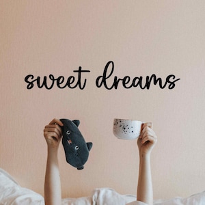 Sweet Dreams Vinyl Wall Decal, Kids bedroom decal over the bead decor, nursery wall art baby gift, guest room door decal