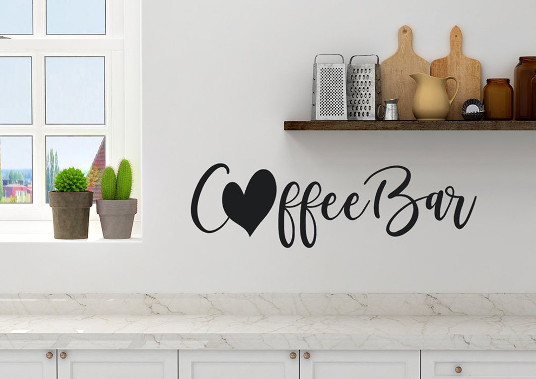 Coffee Bar Vinyl Decal With Heart Homestead Country Kitchen Etsy