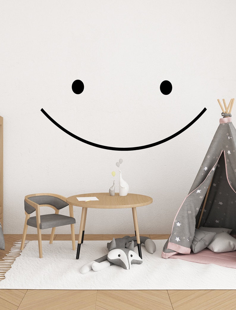 Happy face Decal motorhome Decal, Big Smile Wall Decal, Camper Decor, Wall Decals for Kids, RV Decals, Dentist Doctor Office Waiting Room immagine 1