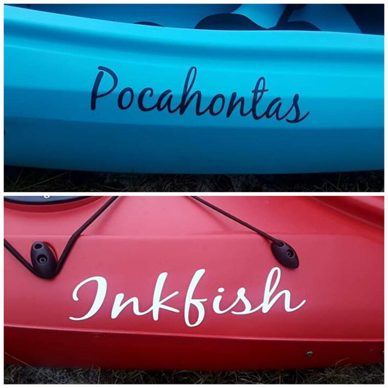 Kayak Vinyl Decal Sticker Kayak name Stickers Custom boat Etsy