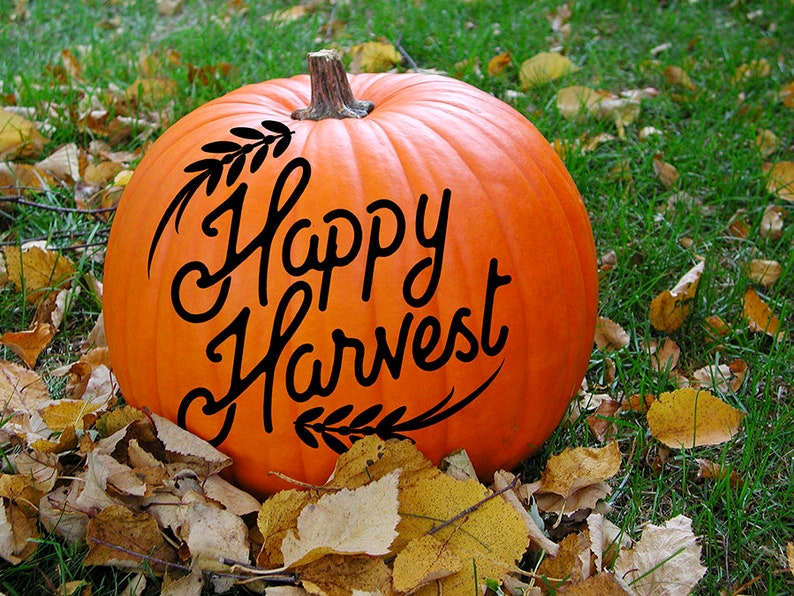 Happy Harvest Sign Vinyl Wall Decal Decor Fall Decor Outdoor Etsy