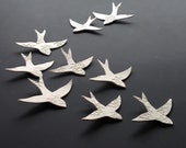 Grote muurkunst 9 keramische vogels | Marokkaanse decorzwaluwen | 3D-sculptuur natuurkunst aan de muur | Keuken badkamer woonkamer slaapkamer kunstwerk