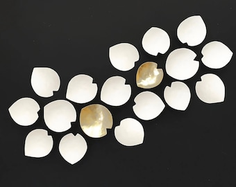 Large Wall Sculpture Calla lily 3D Original art Porcelain ceramic artwork White gold 18 flowers Living room Bedroom Entryway Bathroom