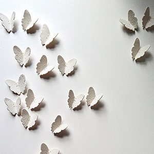 3D butterfly ceramic wall art Textured wall sculpture 6 Original white porcelain ceramic and sterling silver sculptures Wall hanging image 5