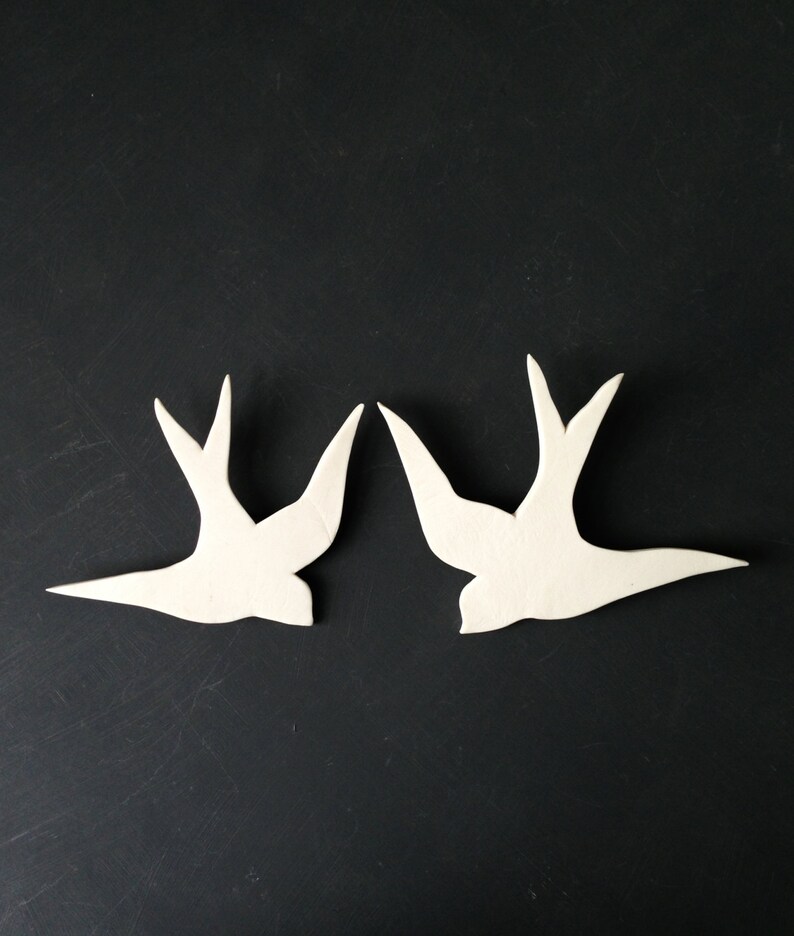 Best friends fly together Wall art Swallows Porcelain birds Bathroom Bedroom Living room Kitchen wall decor Wedding Engagement Friends gift image 2