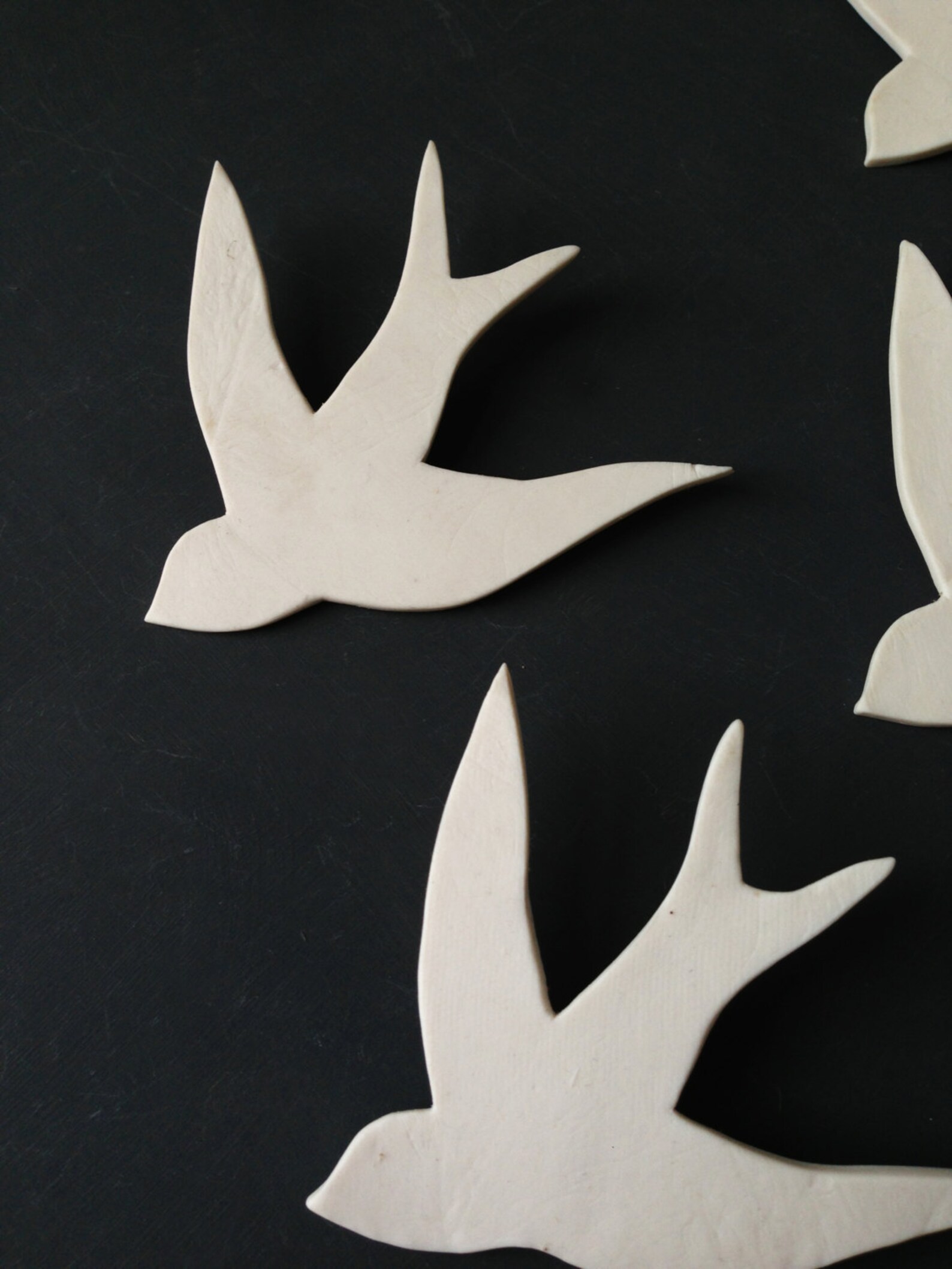 Wall Art Swallows in Flight White Porcelain Bird Wall Etsy