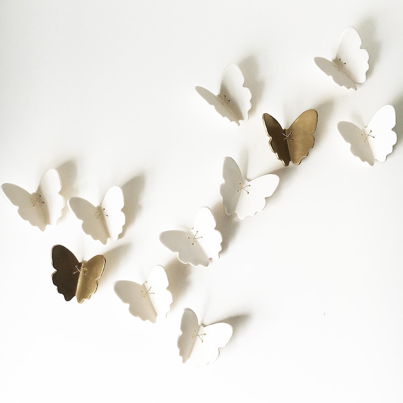 porcelain wall art butterfly sculpture, 3d butterflies for walls