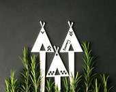 Teepee Tipi plant markers Garden herb marker Stocking filler stuffer Gardening gift for women grandparents gardeners friends coworkers