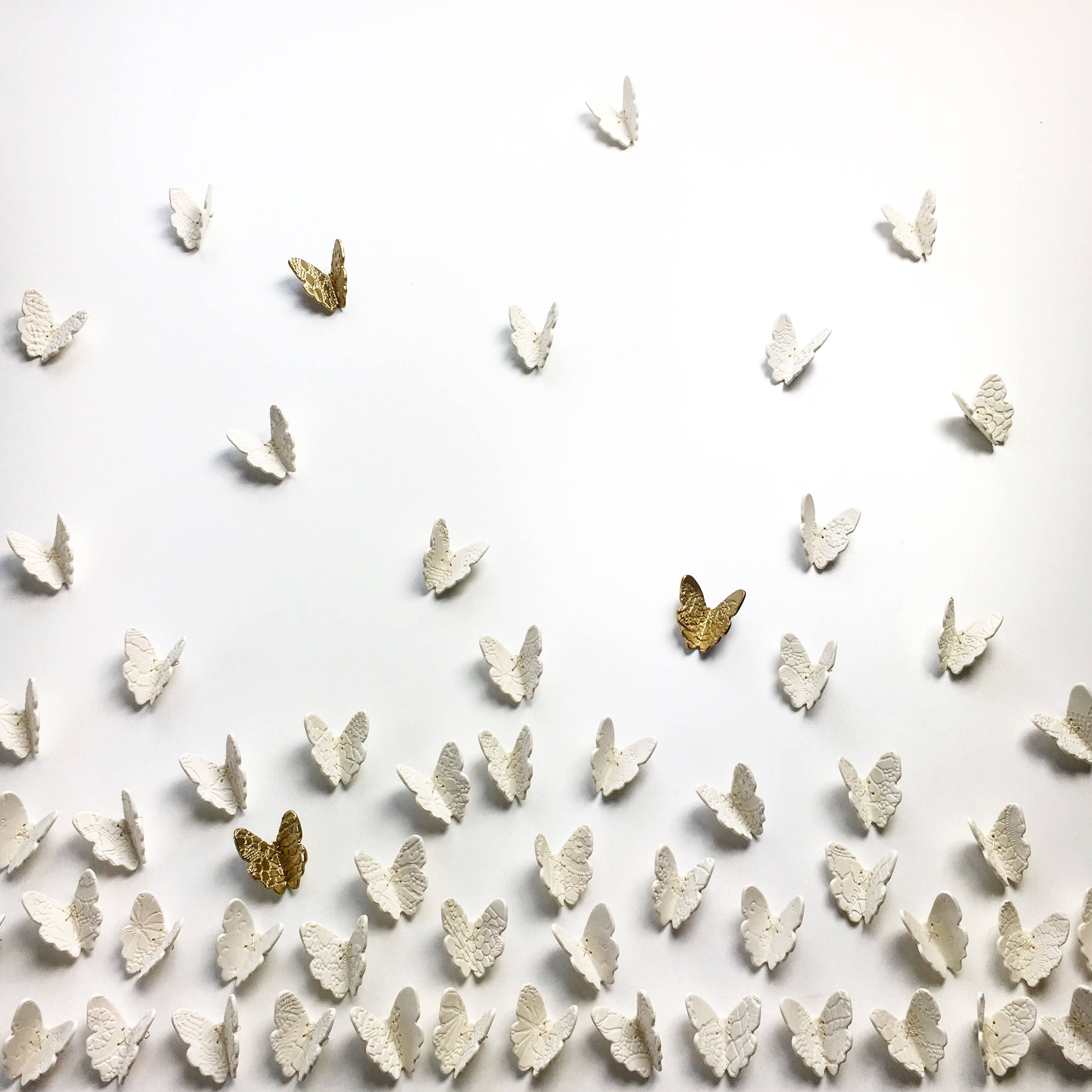 Extra large wall art set 3D Butterfly wall art 60 White Etsy