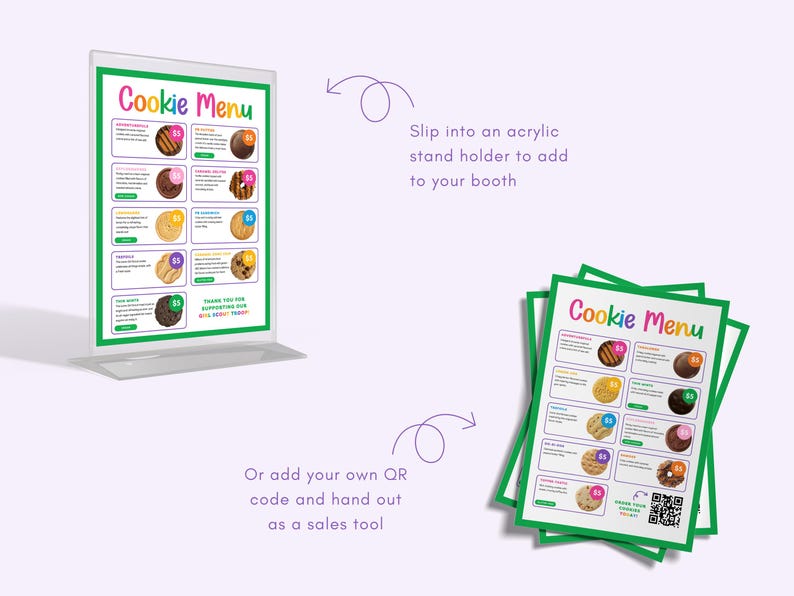 Cookie Menu Flyer & Booth Sign | Canva Template and Pdfs - Etsy