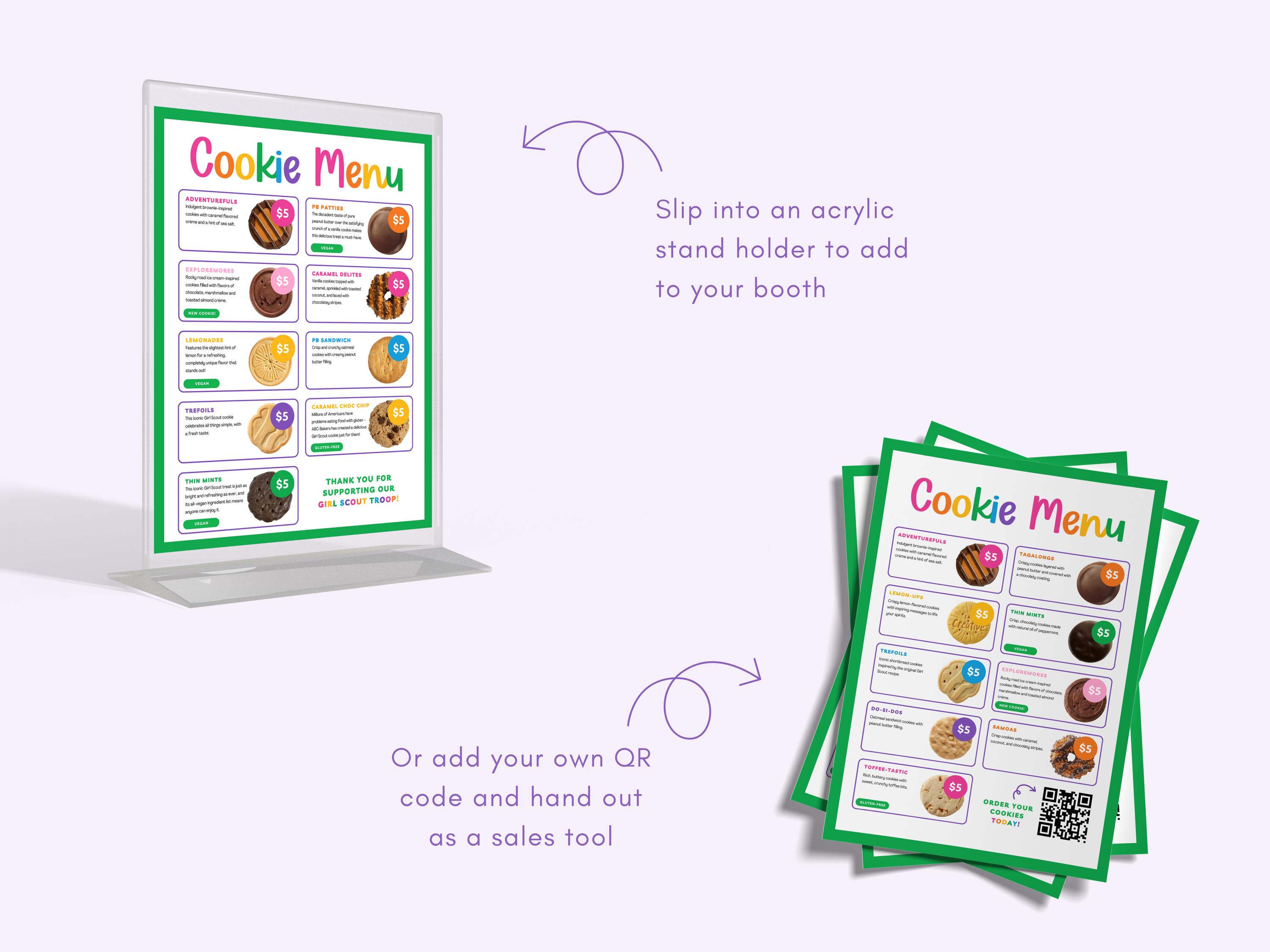 Cookie Menu Flyer & Booth Sign | Canva Template and Pdfs - Etsy