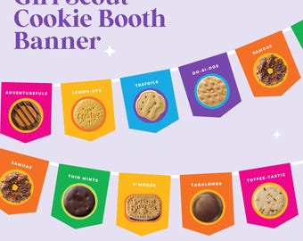 Girl Scout Cookie Booth Banner | Printable | Instant Download | Girl Scouts Cookie Booth Decorations | GS Cookies Pennant Bunting Banner