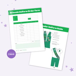 Girl Scouts Uniform Guide and Order Form | Canva Template and Fillable PDF