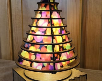Wood and Acrylic Lighted Christmas Tree